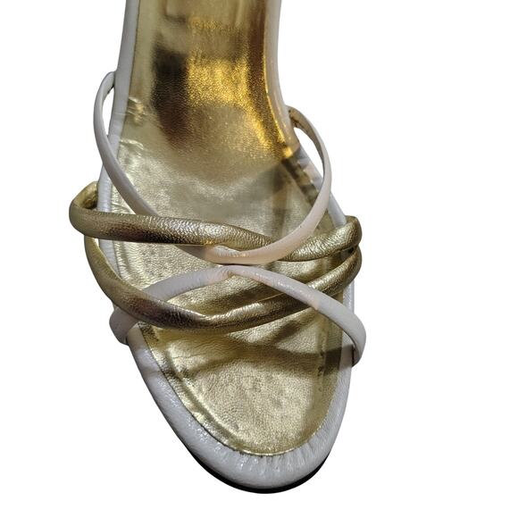 80s Pancaldi Italian Leather Strappy Heels 4 Inch Heel Size 7 1/2 AA Gently Used - Picture 6 of 12